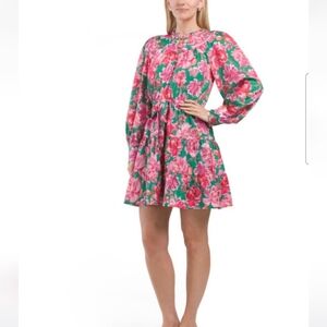 NWT GREYLIN Marley Long Sleeve Button Front Mini Dress. Size L